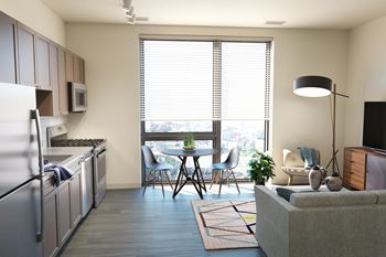 Fully Equipped Kitchen With Modern Appliances at Linkt Apartments, Chicago, IL